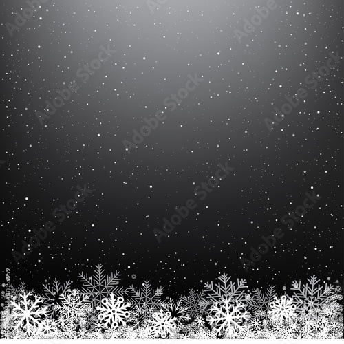 white snow dark background