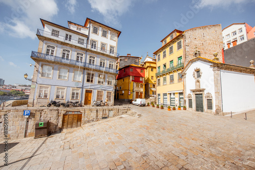 Buildings on the Largo Terreiro square in Porto city, Portugal