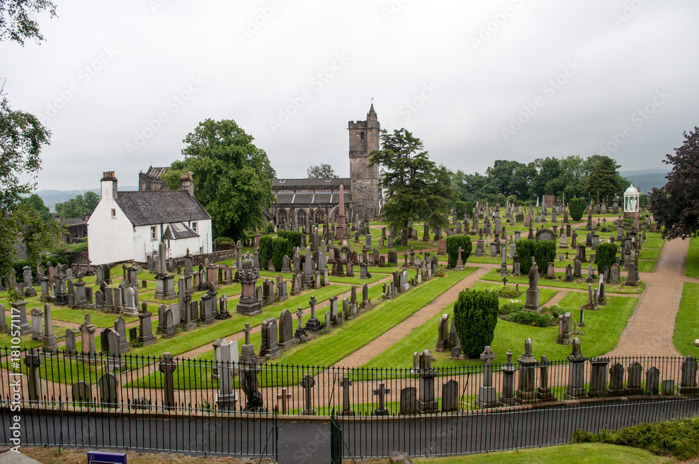 Obraz premium Cemetery in a small Scottish village