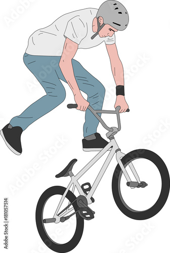 bmx stunt bicyclist illustration - vector