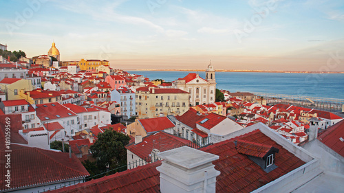 view over lisbon at sunset