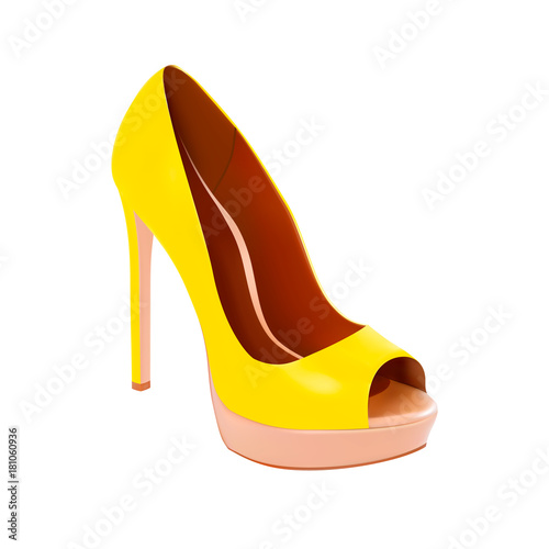 Women's high-heeled shoes in vector on a white background.Stiletto heels in vector on a white background.