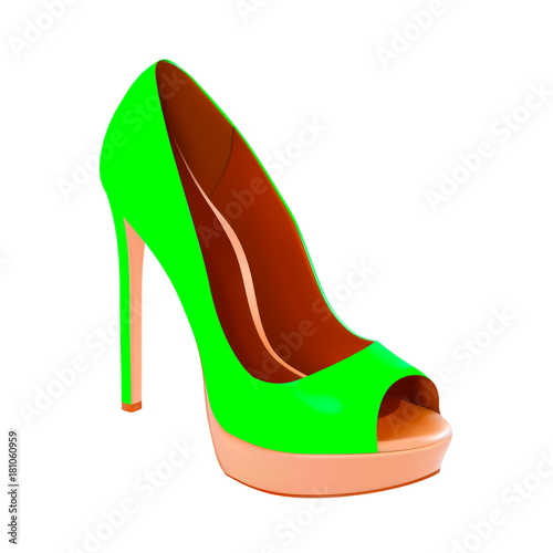 women's colored shoes in vector isolated on white background