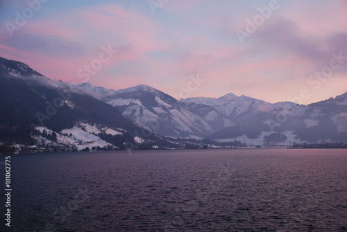 Winter dusk in the mountains. Tyrol  Austria