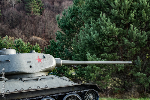 Fotografía world war II tanks on a field as a battle monument