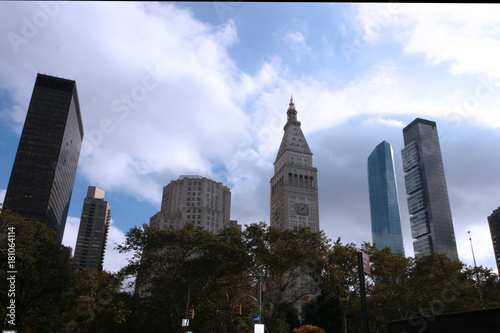  New York, Madison square park at November 2017, Skyscrapers and cloak tower