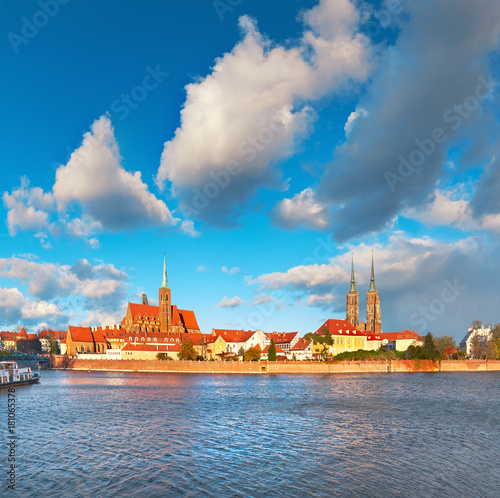 Panoramic image of St. John Cathedral in Wroclaw, Poland, Europe
