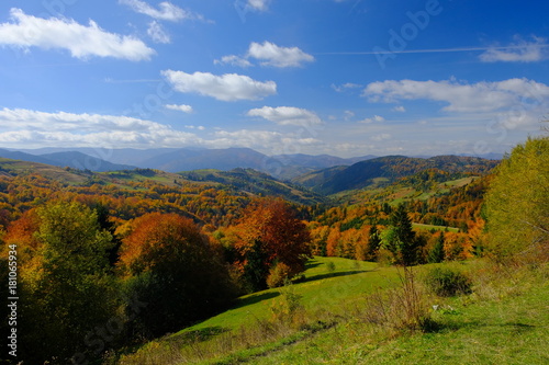Autumn mountain landscape in Carpathian mountains, Ukraine, Europe