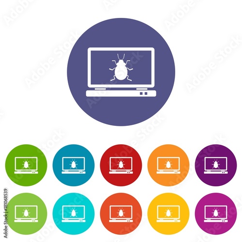 Laptop set icons