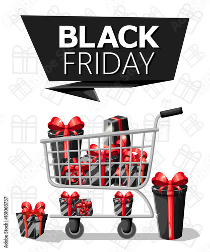 Black Friday sale inscription design template. Black Friday banner. Vector illustration Sale Poster with Shiny Balloons Square Frame Web site page and mobile app design.