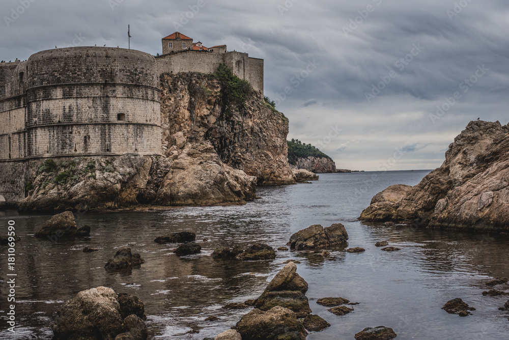 Blackwater Bay from Game of Thrones, dark and gloomy cliffs in Dubrovnik old town walls