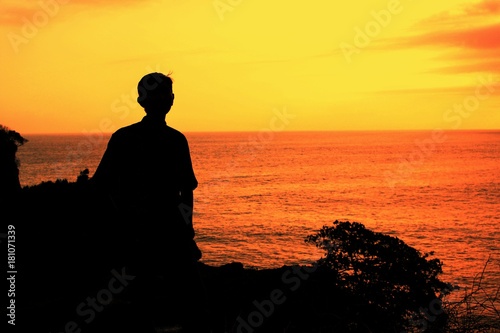 A silhouette on the sunset