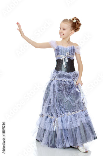 Beautiful little girl in Princess dress.