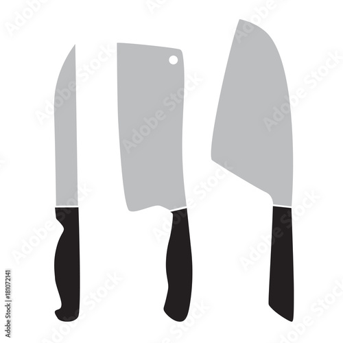 butcher knives set- vector illustration