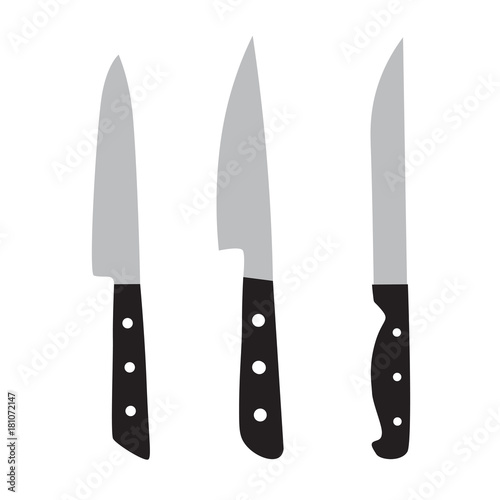 kitchen knives set- vector illustration