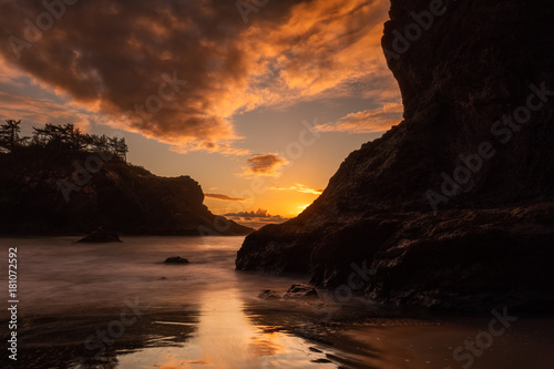 Sunset at Secret Beach, Southern Oregon Coast