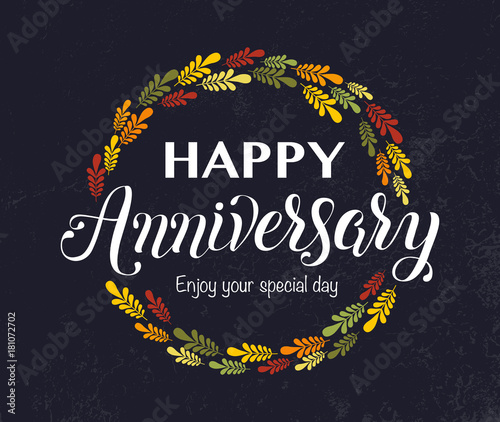 Happy Anniversary hand lettering