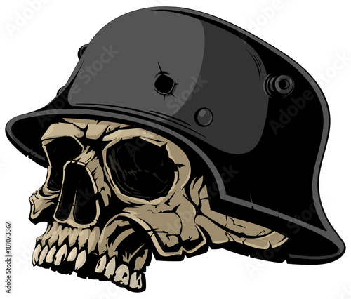 Skull in a Nazi helmet.