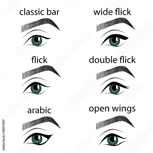Various types of eyeliner