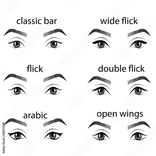 Various types of eyeliner