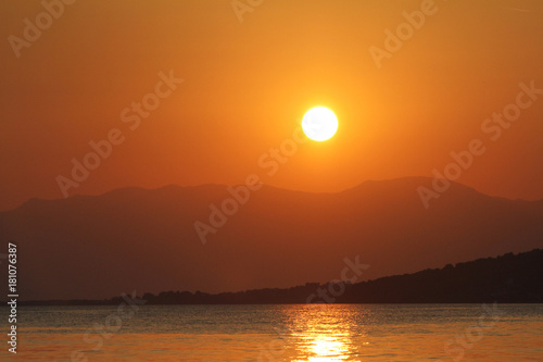 Golden sunset on Greece
