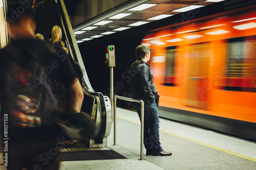 A Peaceful Man Waiting For The Metro