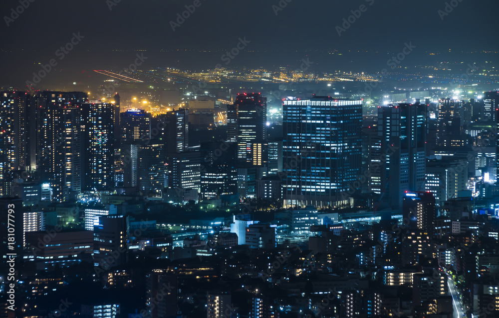 東京夜景　品川高層ビル群