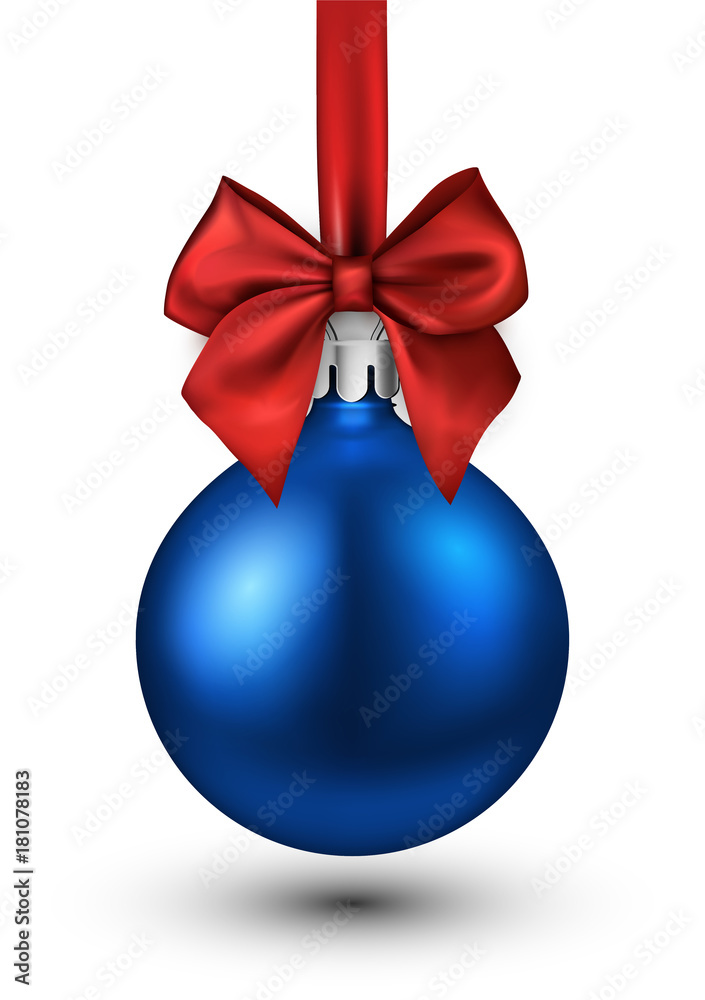 Blue 3d Christmas ball on white. Blue 3d Christmas ball on white.
