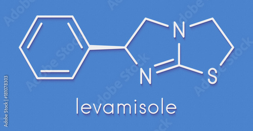 Obraz na plátně Levamisole antihelmintic drug molecule