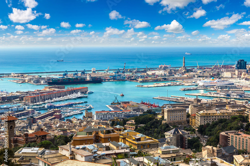 Port of Genoa in Italy photo