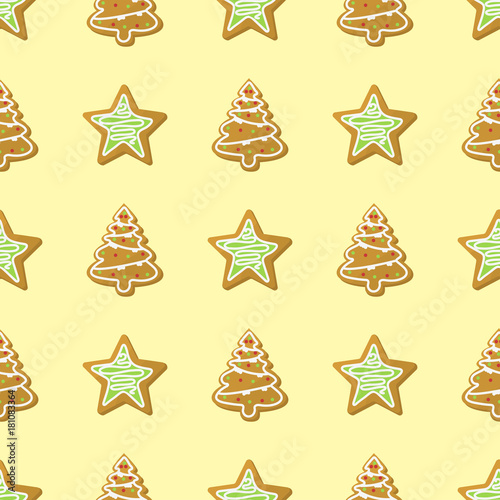 Sweet Christmas seamless pattern cake cookie traditional cake holliday vector