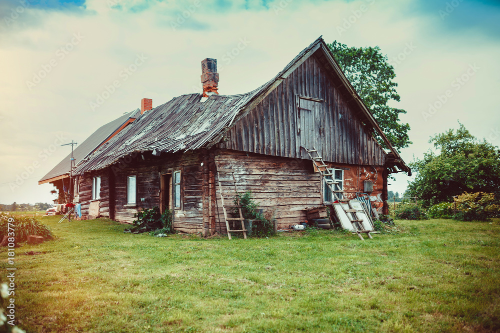 Old abandoned wooden barn
