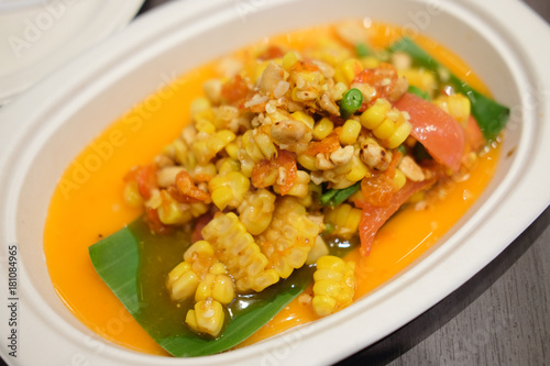 papaya salad with corn spicy Thai food