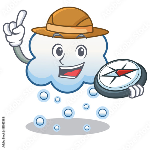 Explorer snow cloud character cartoon