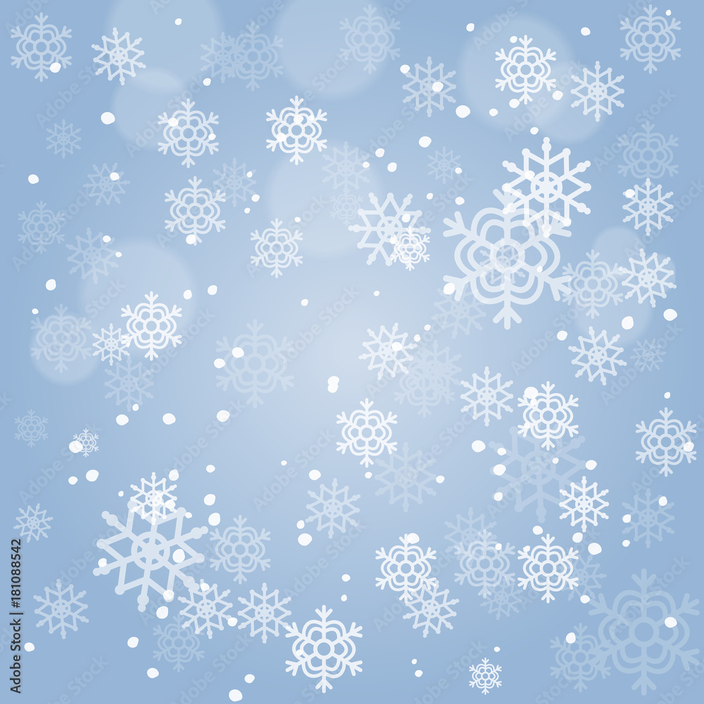 Abstract Christmas background with falling snowflakes. Vector illustration for Holiday Collection. Abstract Christmas background with falling snowflakes. Vector illustration for Holiday Collection.