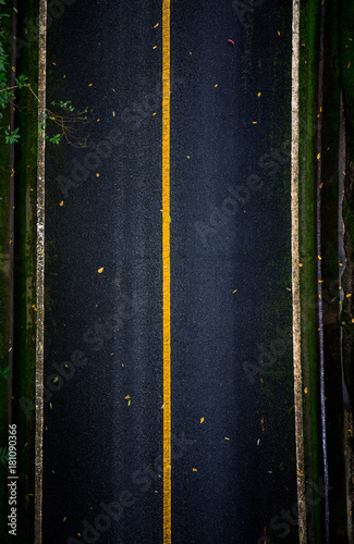top view of asphalt texture background. Empty road from top view. photo
