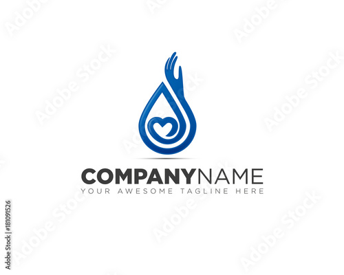 Water drop logo vector aqua droplet icon natural healty life