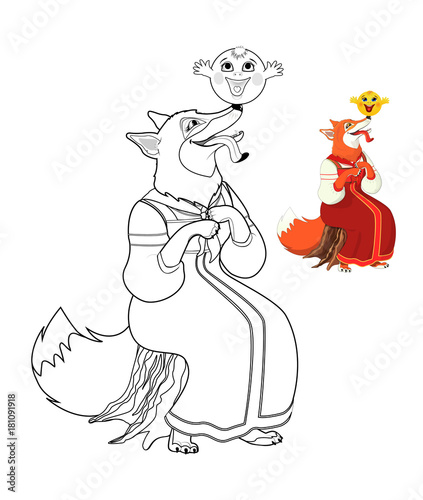 The Fox and the Gingerbread Man - Coloring
