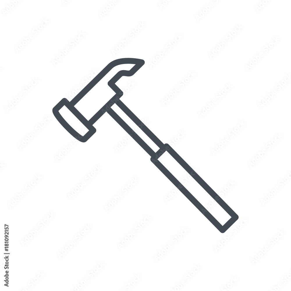 Renovation service line icon hammer Renovation service line icon hammer