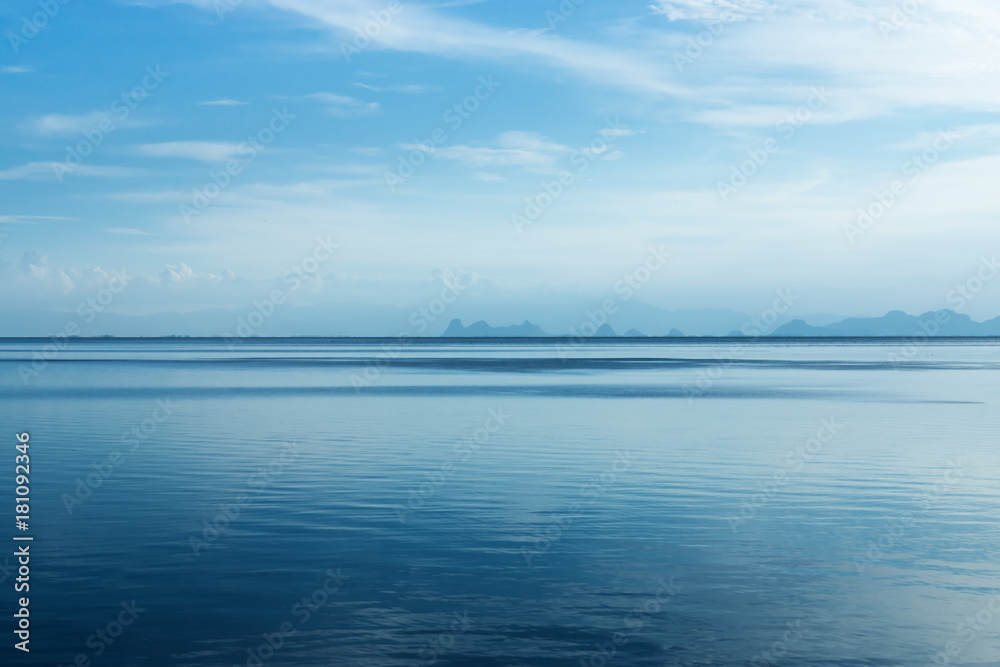 White cloud over the lake with blue sky. White cloud over the lake with blue sky.
