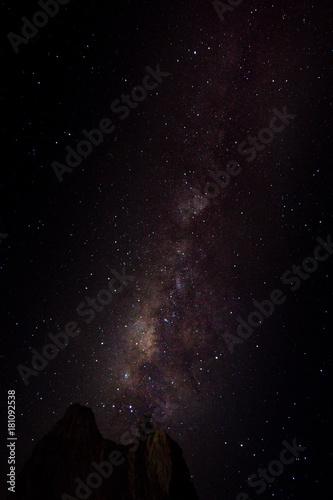Milky Way in the dark night.