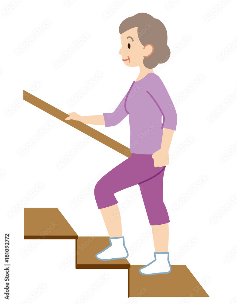 階段を登る高齢者 健康 シニア Stock イラスト Adobe Stock