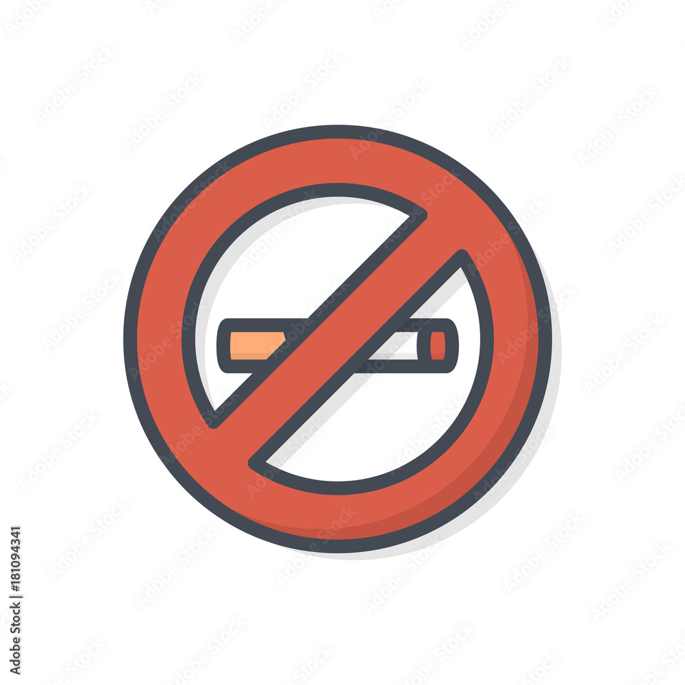 restaurant service colored icon no smoking sign restaurant service colored icon no smoking sign
