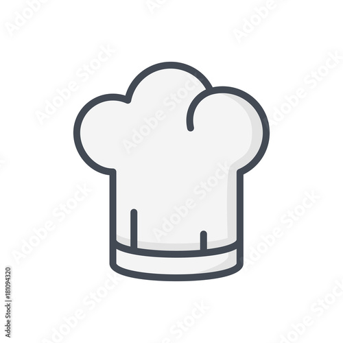 restaurant service colored icon chef hat cooking