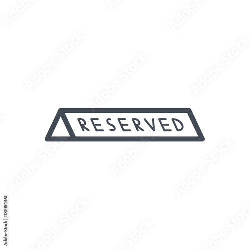 restaurant service line icon reserved tag sign