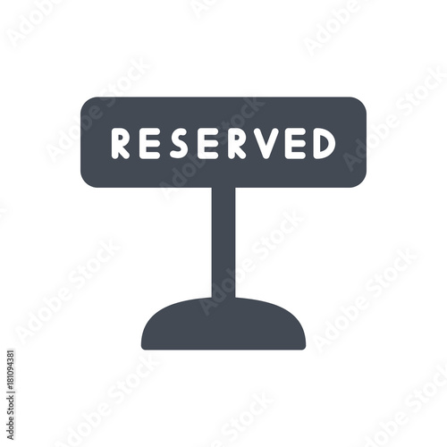 restaurant service silhouette icon reserved tag sign
