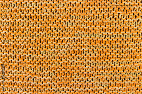 Handmade orange knitting texture background