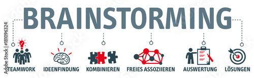 Banner Brainstorming Konzept mit Vektor icons