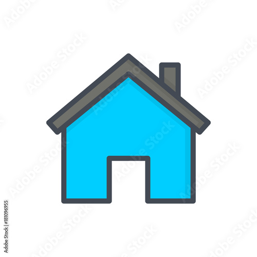 Support service colored icon house sign mark