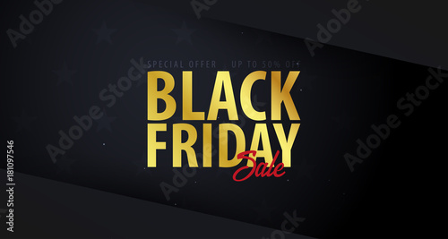 Black Friday Sale poster or Flyer. Discount background for the online store, shop, promotional leaflet, poster, banner. Vector illustration.